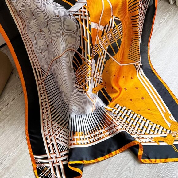 Fashion Scarves Scarf 100% Silk Feeling Scarf Silk Like Scarves Long Lightweight - Picture 5 of 7